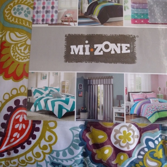 Mi Zone Asha Printed Paisley Multi 4pc Full / Queen Comforter Set - Picture 5 of 7